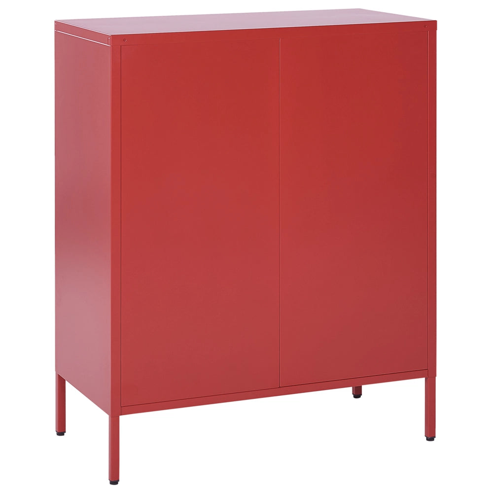 Armadio da Ufficio in Metallo Rosso 2 Ante con chiusura con Chiavi Design Industriale Home Office