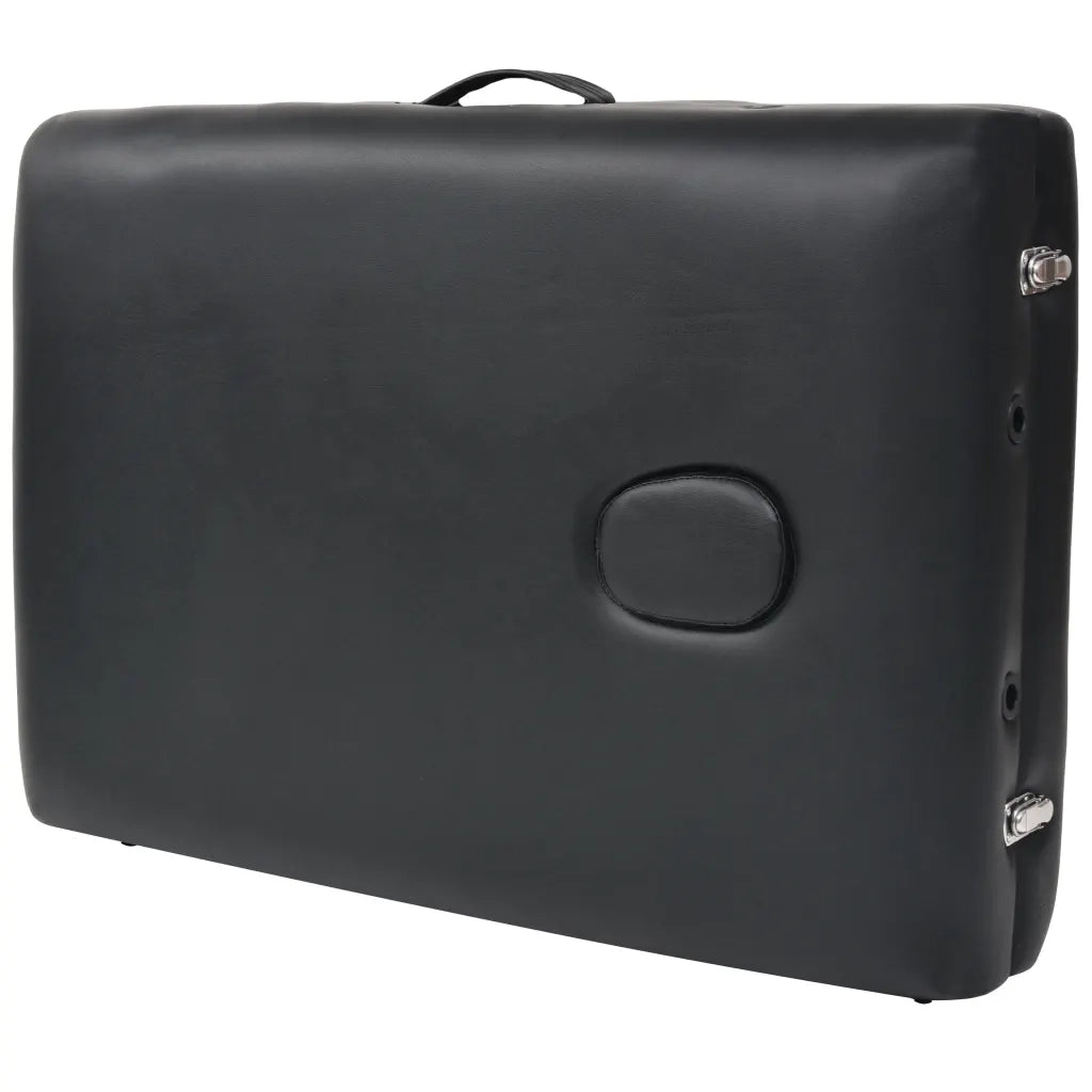 Lettino da Massaggio 2 Zone Pieghevole Spessore 10 cm Nero 110151