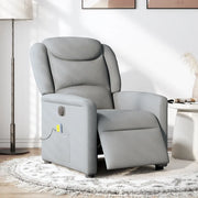 Divano Sedia-Poltrona Reclinabile Massaggio Elettrica Grigio Chiaro Tessuto 959513