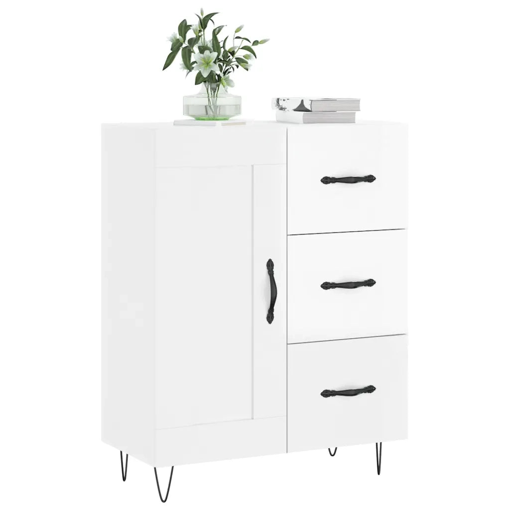 Credenza 69,5x34x90 cm in Legno Multistrato Bianco Lucidocod mxl 128052