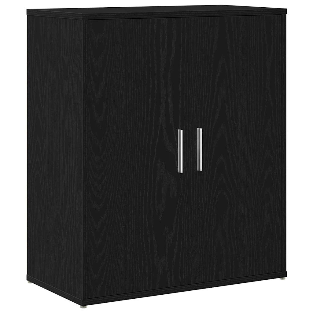 Credenza Rovere Nero 60x31x70 cm in Legno Multistrato 869143