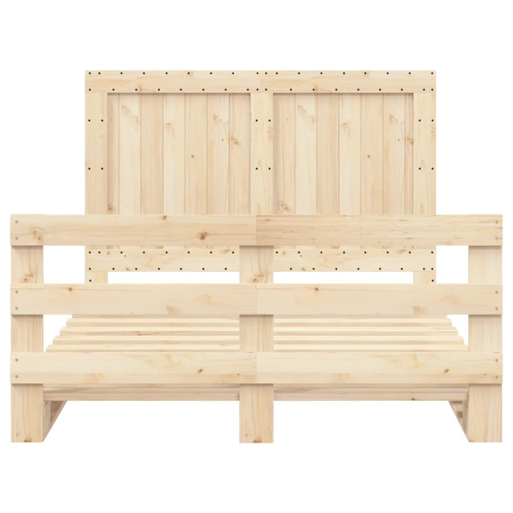 Giroletto con Testiera 140x200 cm in Legno Massello di Pino
