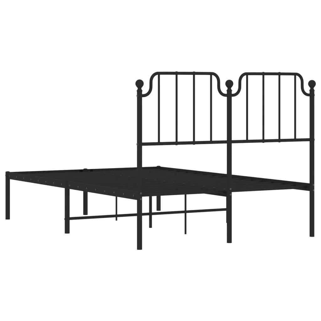 Giroletto con Testiera-Struttura Letto con testiera in Metallo Nero 120x200 cm 137525