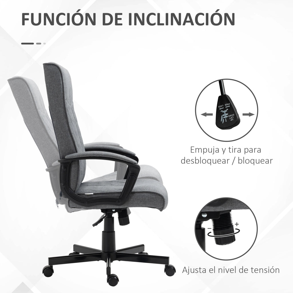 Sedia da Ufficio con Schienale Alto e Seduta Regolabile ¨C zephmum ¨C Grigio Scuro 65x72x102-112,5 cm