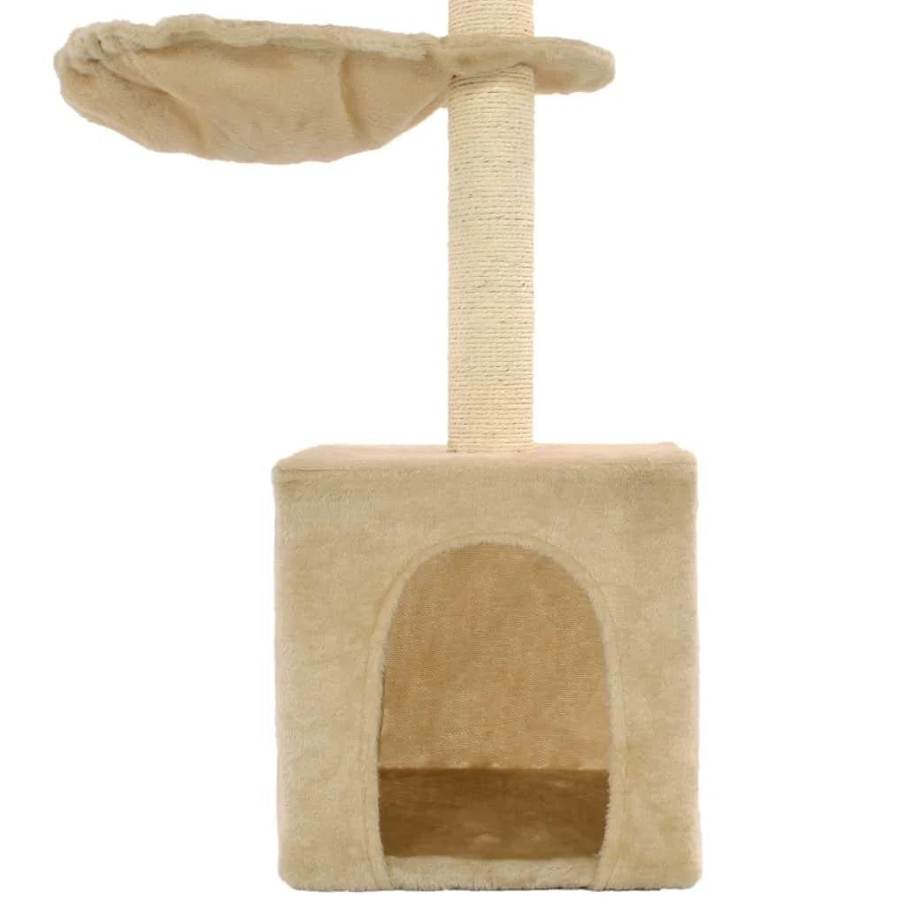 Tiragraffi albero per gatti cuccia per gatti giocattolo peluche sisal 105 cm beige 3702157