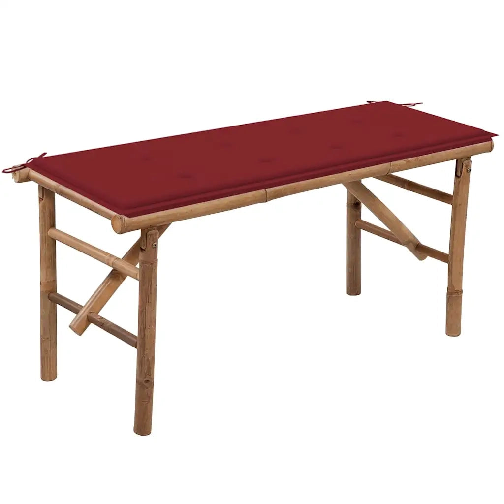 Panca da Giardino Pieghevole con Cuscino 118 cm in BambÃ¹