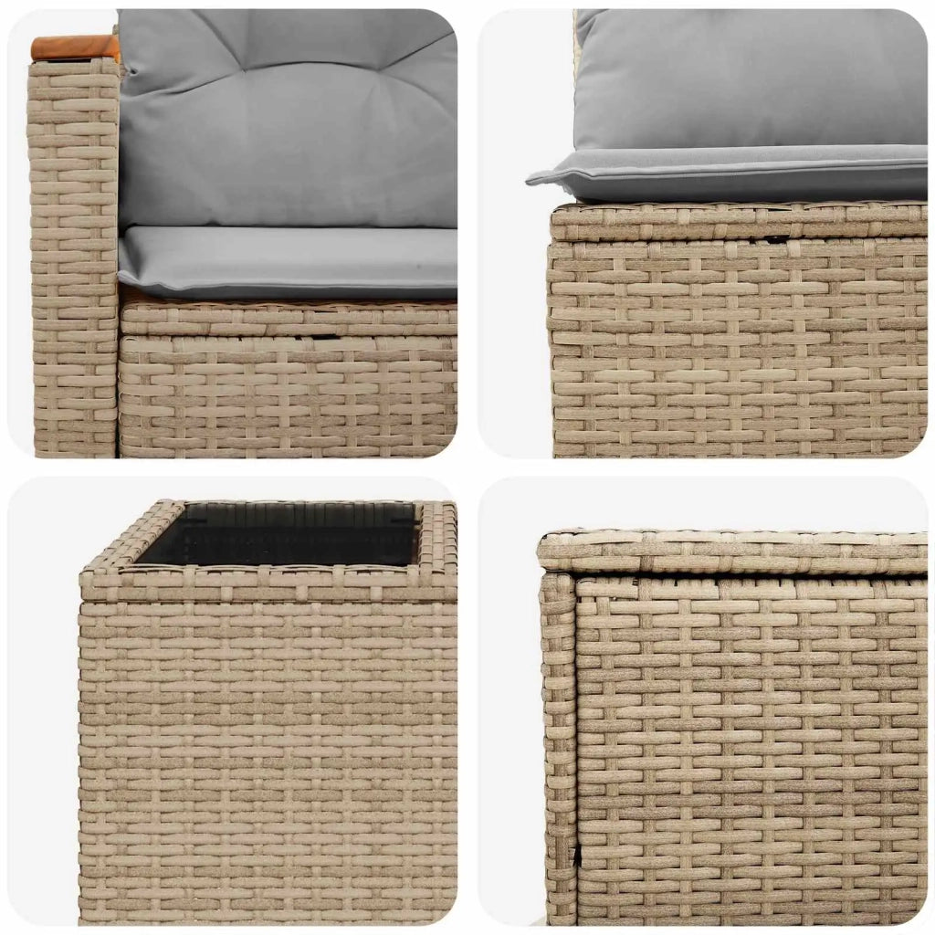 Set di divani 6 pz Beige e Grigio Chiaro 3447675