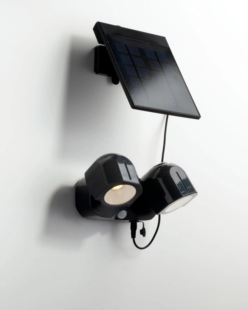 PROIETTORE LED SHIVA ANTRACITE 2 LUCI 3W 230LM 4000K CON PANNELLO SOLARE E SENSORE DI MOVIMENTO IP54 16X7,26X10,95CM