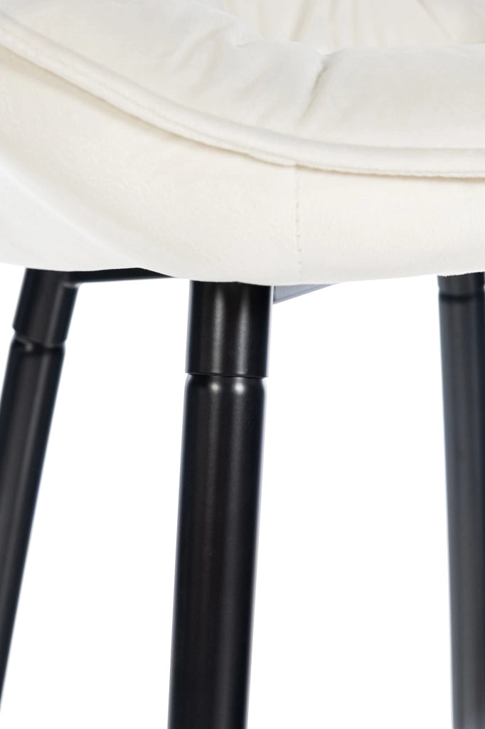 Set di 2 sgabelli da bar Gibson crema,Velluto