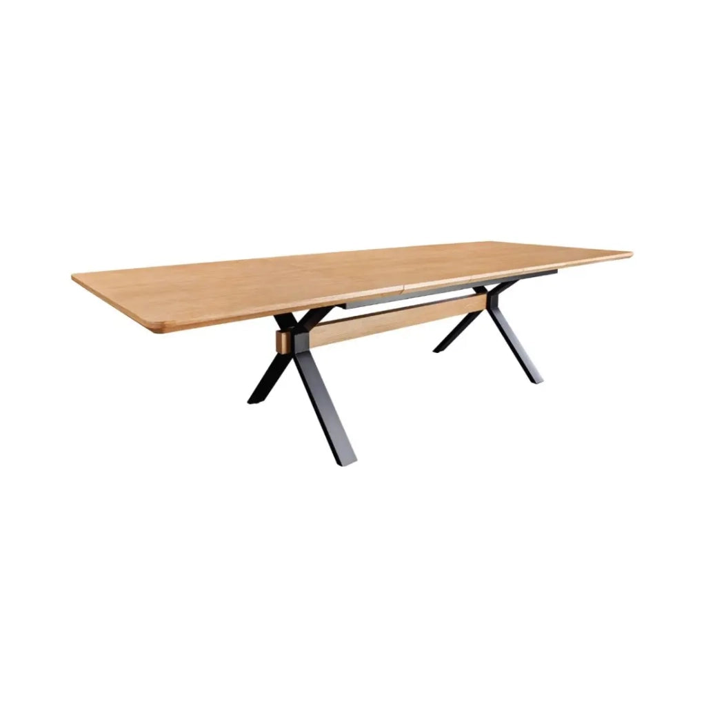 Tavolo da pranzo RADIAM – MDF impiallacciato quercia e metallo – 180-300 cm – Estensibile