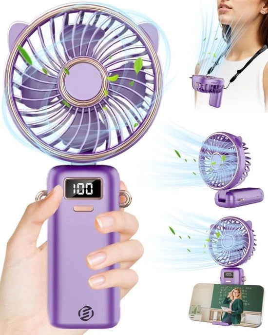 Ventilatore Manuale Portatile Oplaadabile - Ventilatore Manuale Miniaturizzato - Ventilatore Manuale Portatile - Ventilatore Manuale Portatile Ricaricabile
