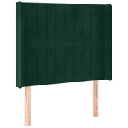 Testiera | Testata ad Orecchio Verde Scuro 83x16x118/128 cm in Velluto