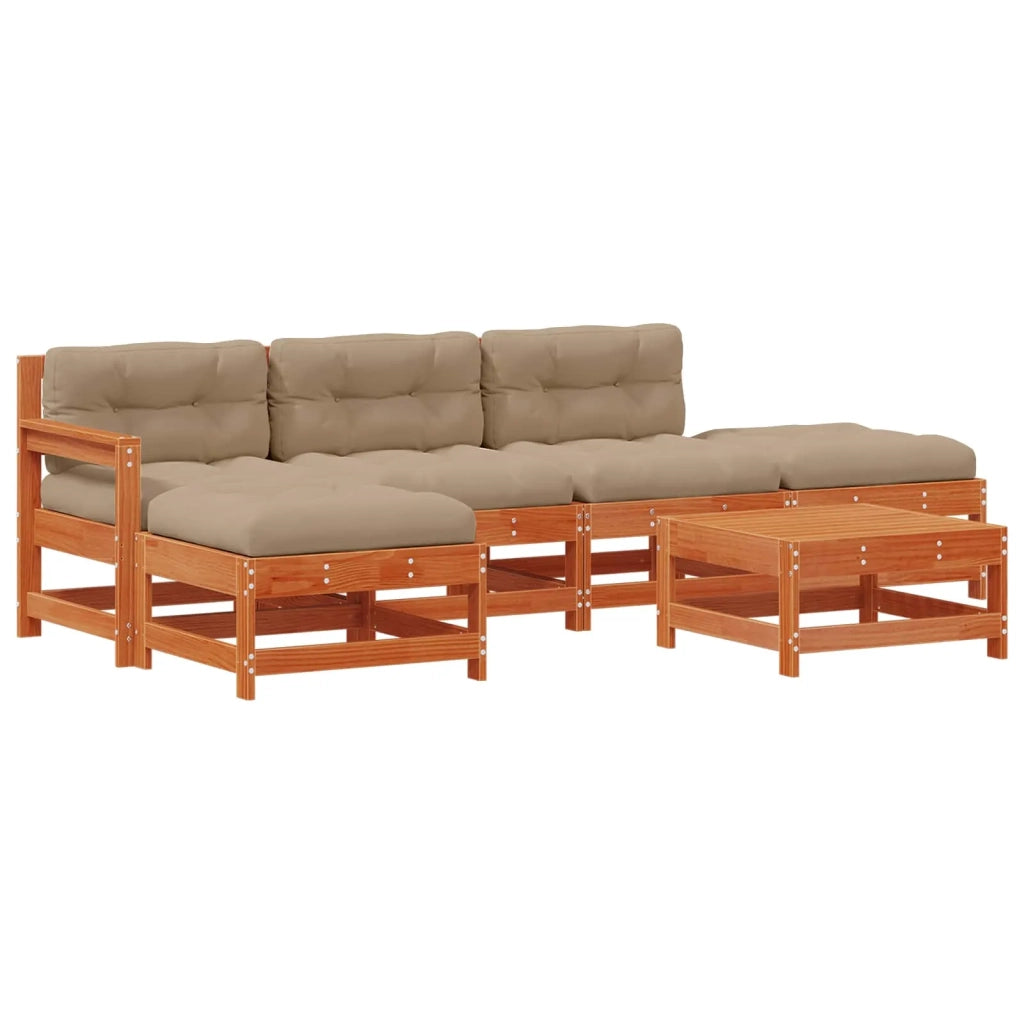 Set Lounge da Giardino 6 pcs Marrone Cerato