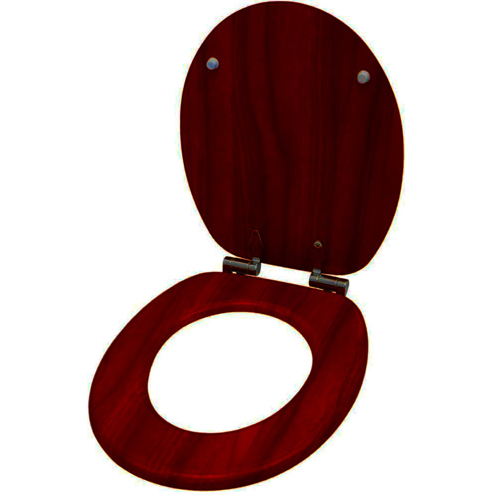 Copriwater universale sedile wc tavoletta wc bagno mdf legno laccato noce 4f