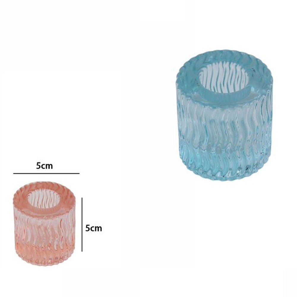 Trade Shop - 2 Porta Candela Lanterna Rotondo Bomboniera Matrimonio Decorazione Tea Light 5x5 -