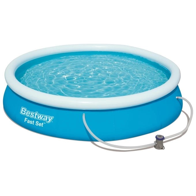 Bestway Fast Set Piscina Autoportante Rotonda mis. 366xh76 cm - colore azzurro - con pompa a filtro