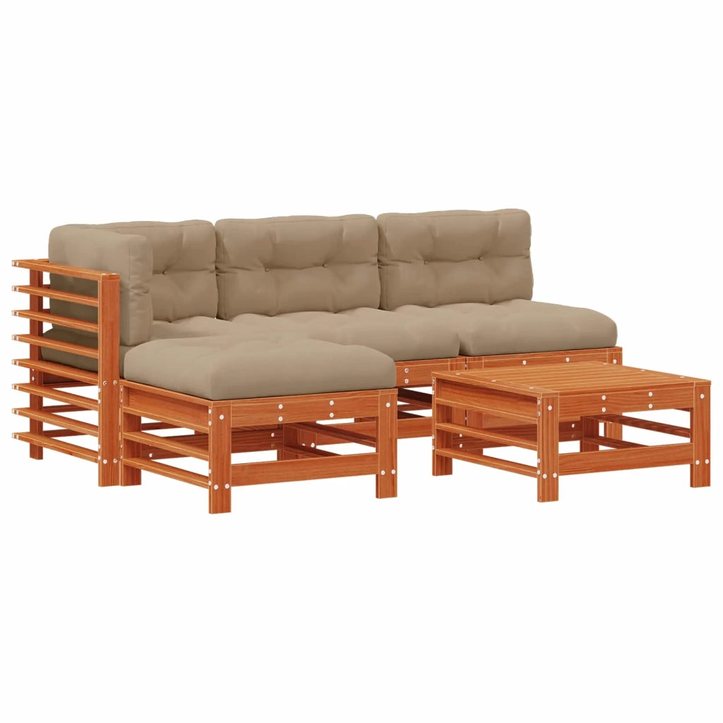 Set Lounge da Giardino 5 pcs Marrone Cerato
