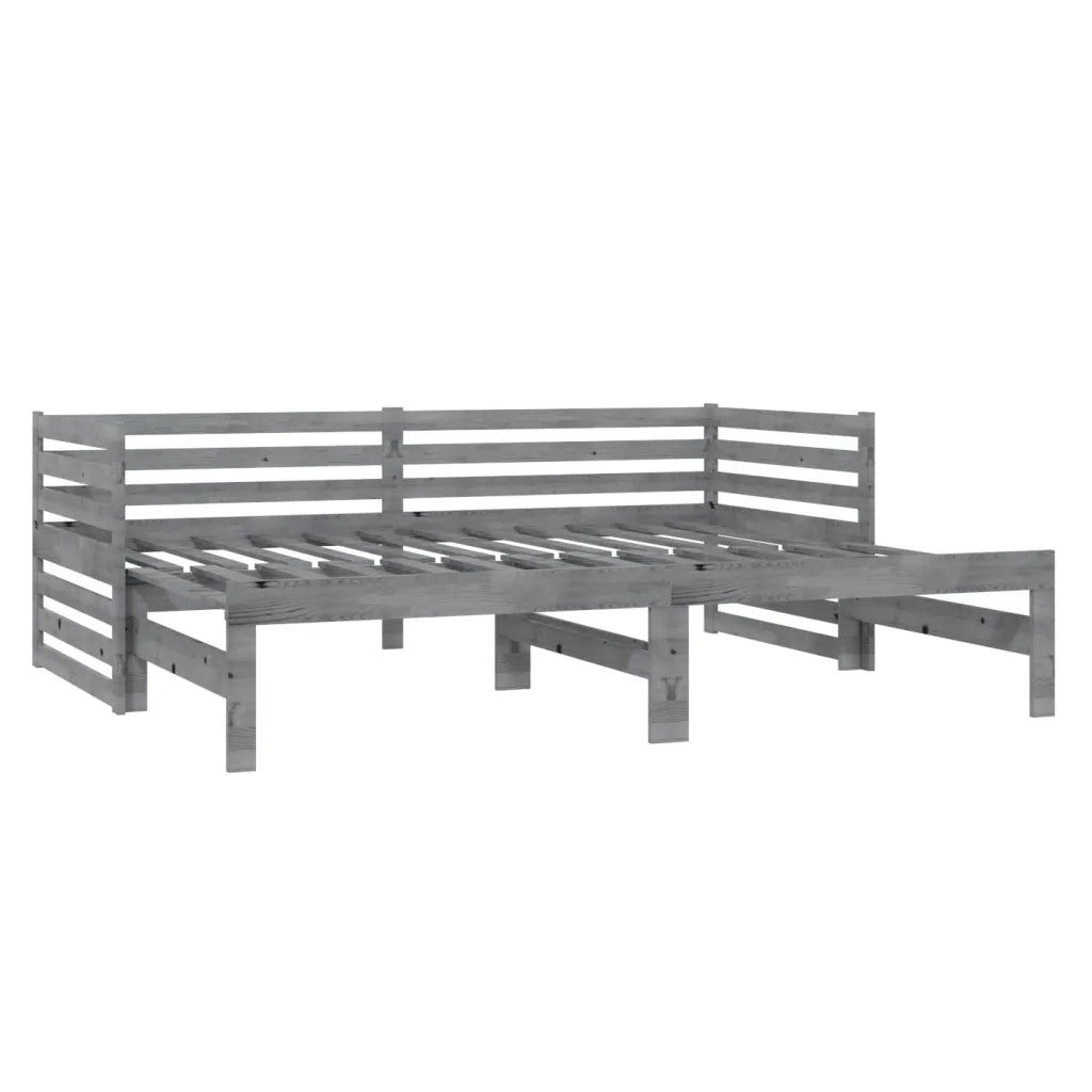 Dormeuse Estraibile 2x(90x200) cm Grigia in Legno di Pino cod mxl 64427