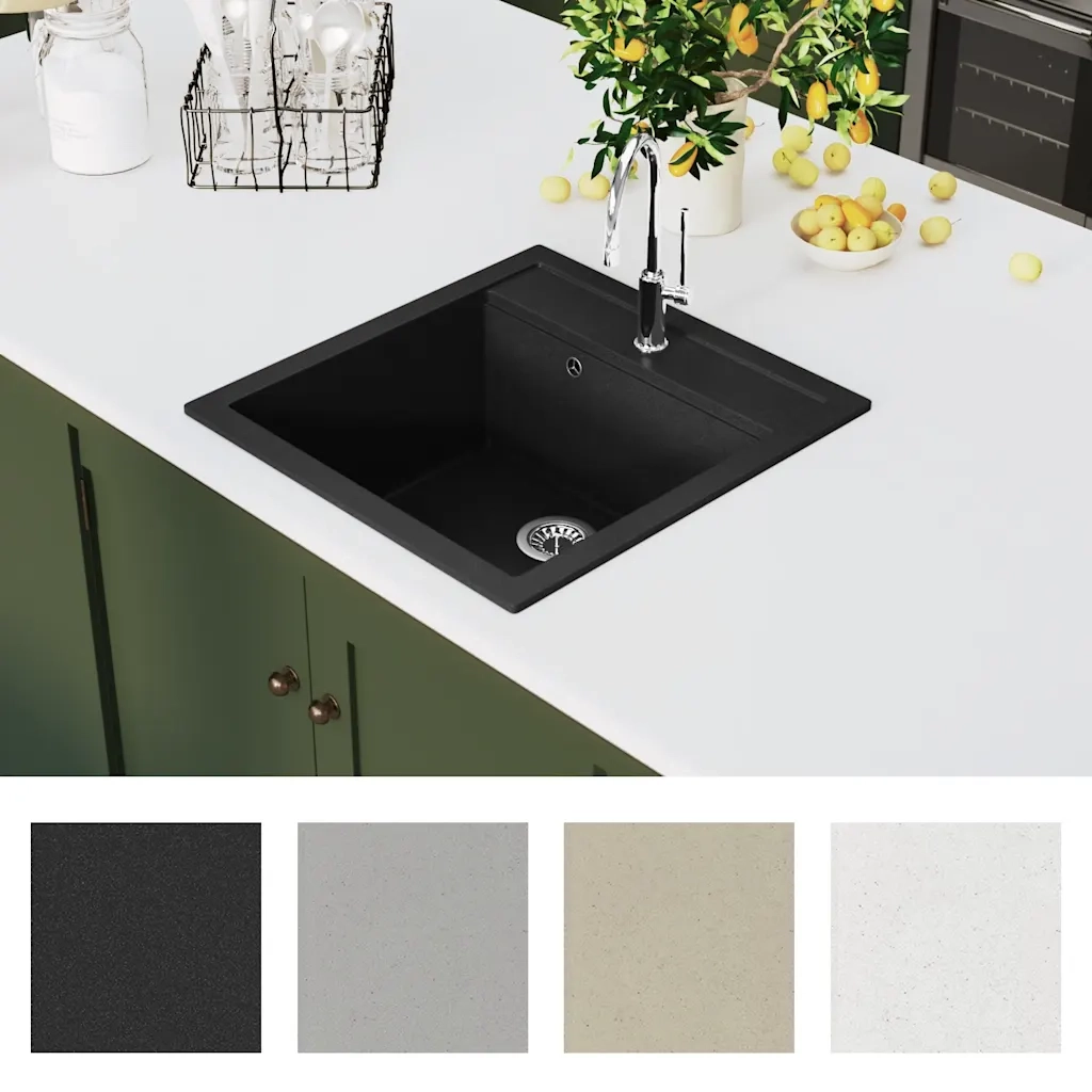 Lavello da Cucina in Granito Vasca Singola Nero CFW9227821