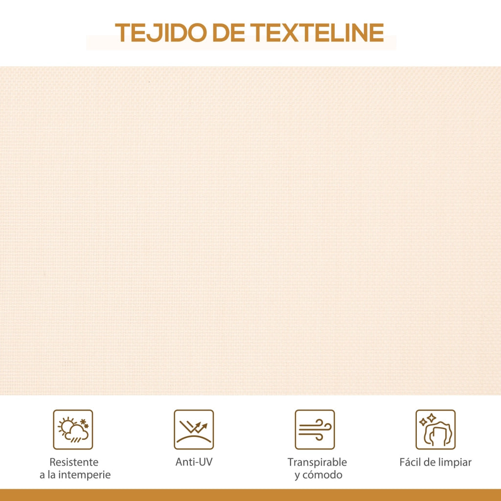 Amaca da giardino 3 posti con tenda reclinabile ¨C zephmum ¨C beige 175x118x159 cm