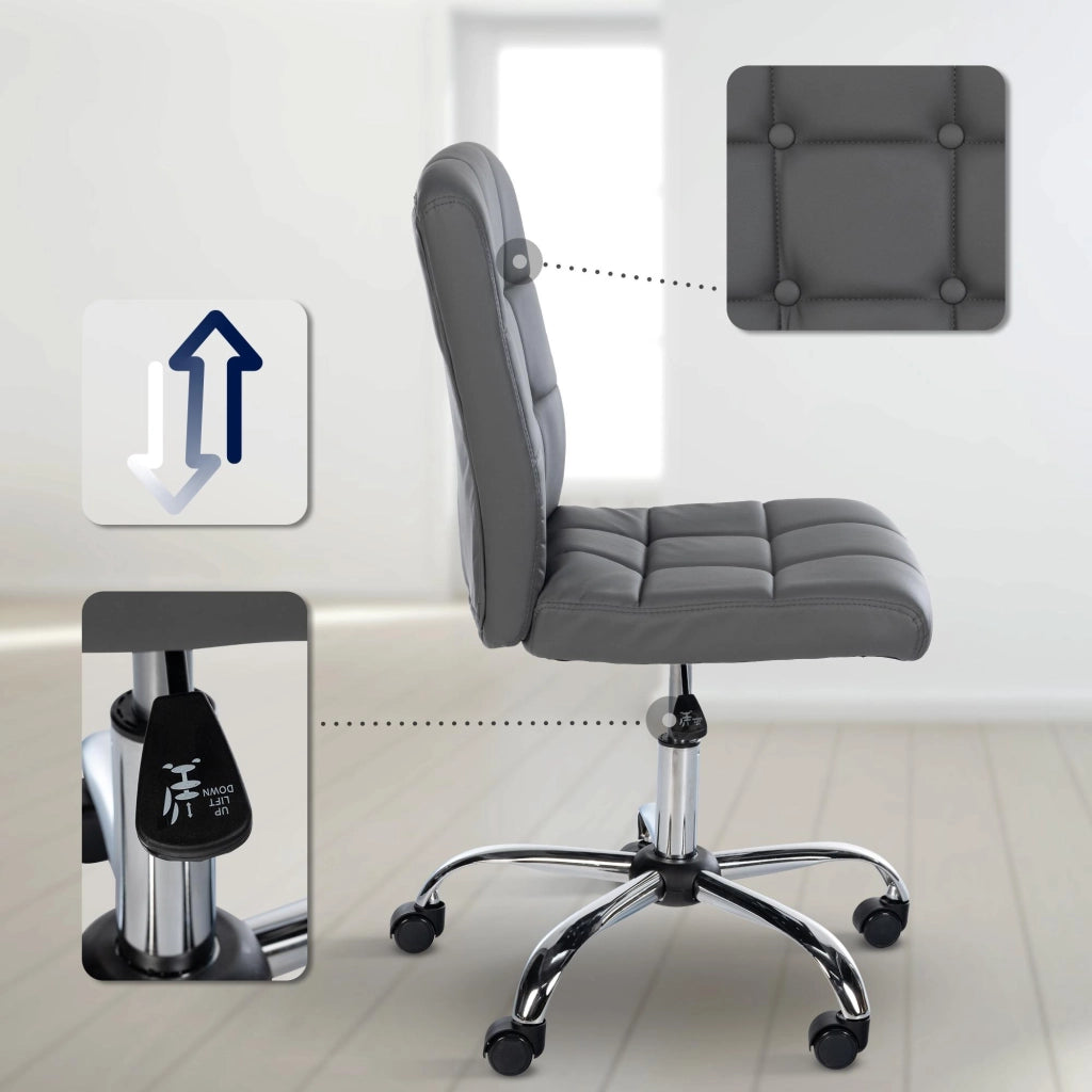 Sedia da ufficio Trenton in similpelle grigio