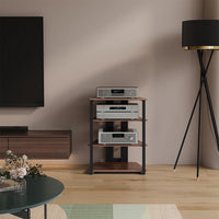 Ripiano portaoggetti Tonar, Rovere rustico/nero, 61 x 78 cm 4 ripiani aperti