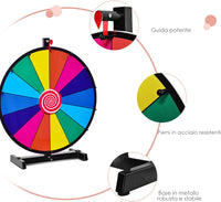 18/24 Pollici Gioco Ruota della Fortuna da Terra&Tavolo, Wheel of Fortune con Marcatore e Cancellatore, 14 Slots, per Carnevale e Feste (18 Pollici)