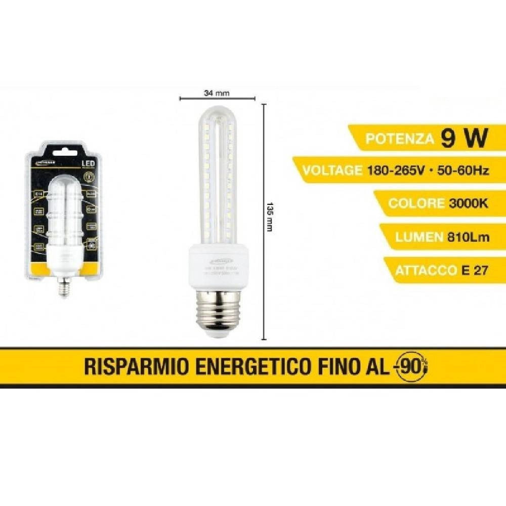 Trade Shop - Lampadina Led E27 9w Bianco Caldo 3000k Freddo 6500k Naturale 4000k 48d 2u04tc -