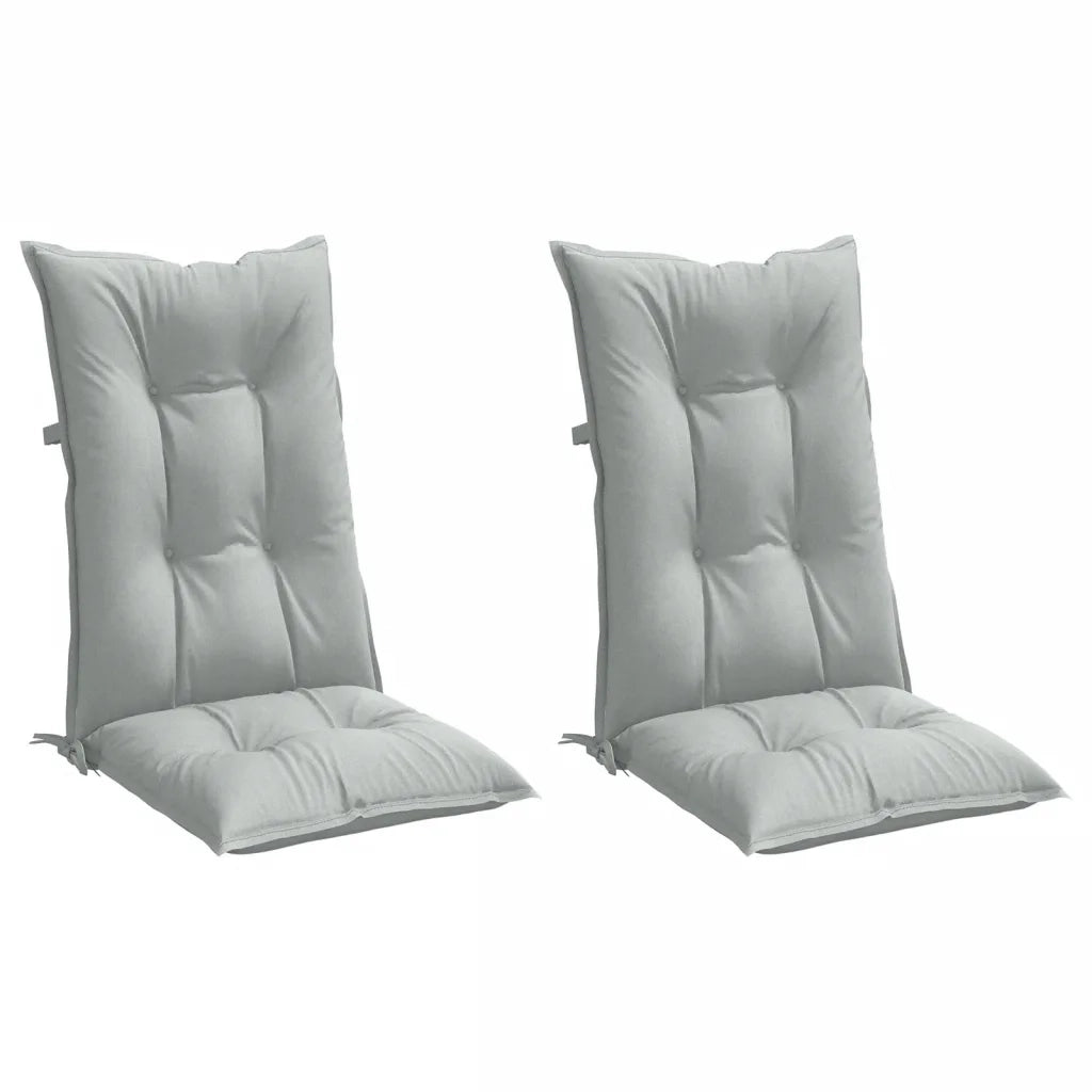 Cuscini Sedia Schiena Alta 2 Grigio MÃ©lange 120x50x7 Tessuto