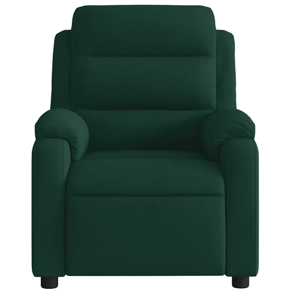 Divano Sedia-Poltrona Massaggiante Reclinabile Elettrica Verde Scuro Velluto 554033
