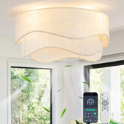 Ventilatore da soffitto ULEVR con luce, 6 velocit¨¤, app Bluetooth e telecomando, oro e bianco