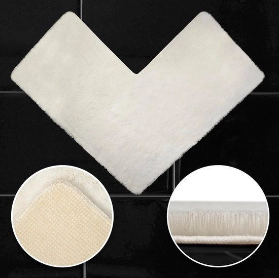 Douchemat anti-slip con angolo con taglio 50 x 100 x 100 cm (bianco)