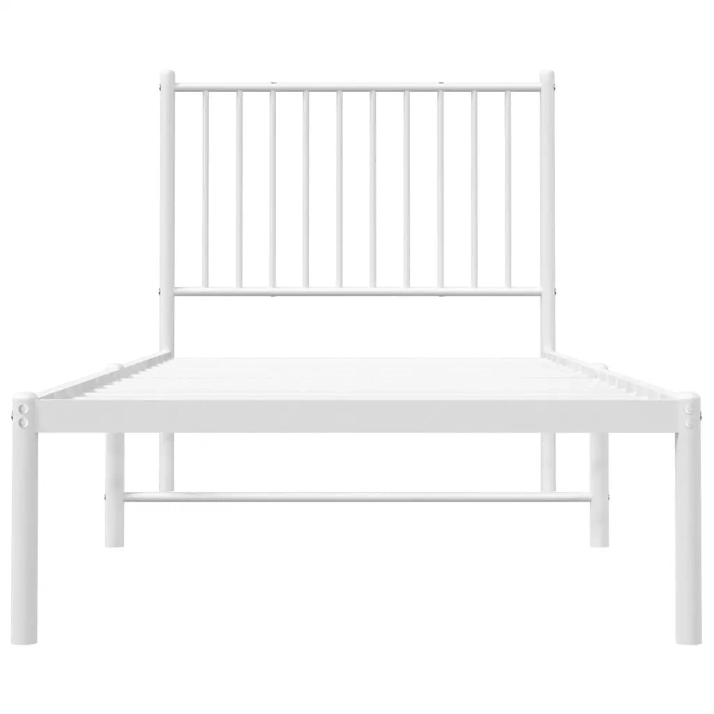 Giroletto con Testiera-Struttura Letto con testiera Metallo Bianco 80x200 cm 673113