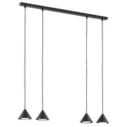 Sospensione Minimal Skadi 4 Luci In Acciaio Nero