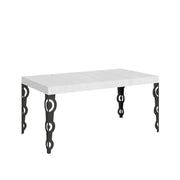 Tavolo allungabile 130/390x90 cm Karamay Premium colore bianco frassino gambe antracite