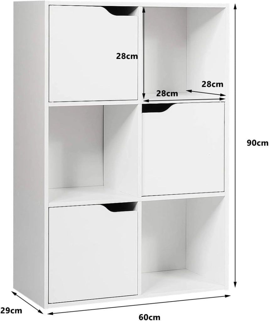 Armadietto Libreria a 3 Livelli con Scomparti, Espositore per Libri e Giocattoli, per Salotto Camera da Letto e Soggiorno 60 x 29 x 90 cm