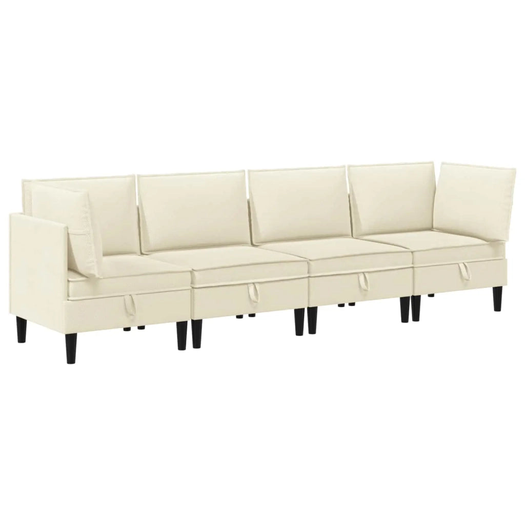 Set di mobili per il soggiorno 4 pcs Crema Tessuto