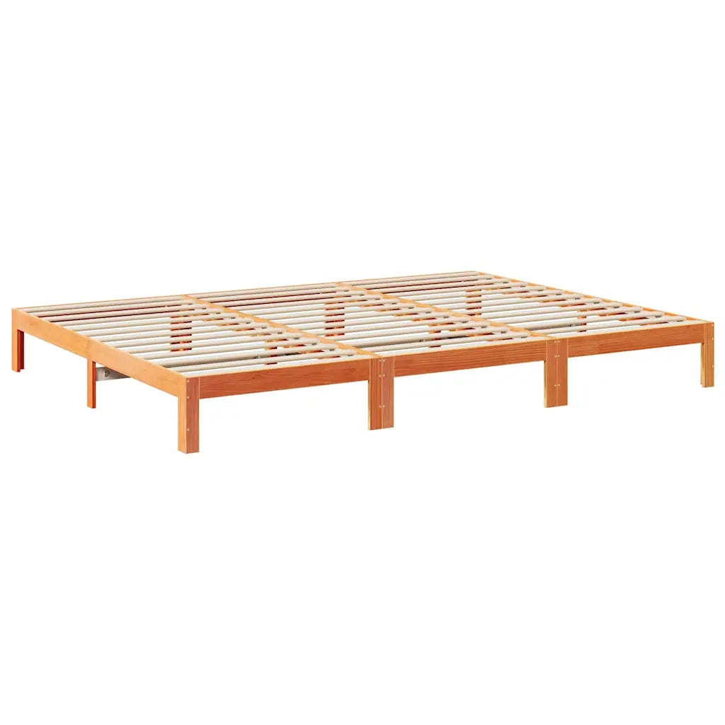 Letto matrimoniale | Letto per adulti | Giroletto Familiare senza Materasso Marrone Cera 240x200 cm
