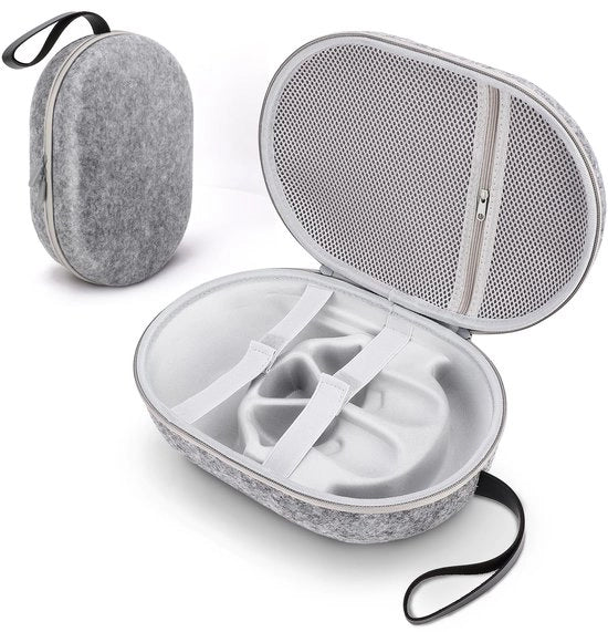 Casco di protezione rigido - EVA - Disegno multifunzionale - Adatto per visore VR - Incluso panno di pulizia - Cassettoni per accessori - Borsa di trasporto VR