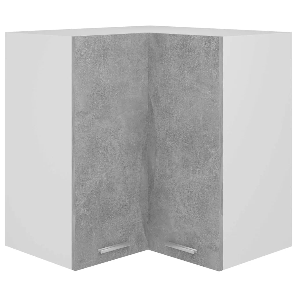 Armoire d'angle suspendue Lyon gris béton 57x57x60 cm