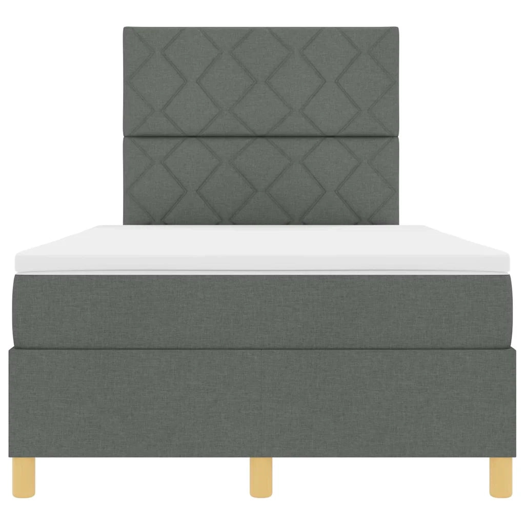 Letto a molle con materasso Grigio scuro 120 x 190 cm Tessuto 3339680