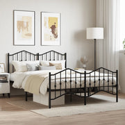 Giroletto con Testiera e Pediera Metallo Nero 140x200 cmcod mxl 84235