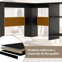 Scrivania Angolare per Computer con Ripiani, Scrivania Porta PC in Legno, Scrivania Salvaspazio e Moderna per Ufficio e Studio, 130 x 130 x 72,5 cm, Nero (Nero)