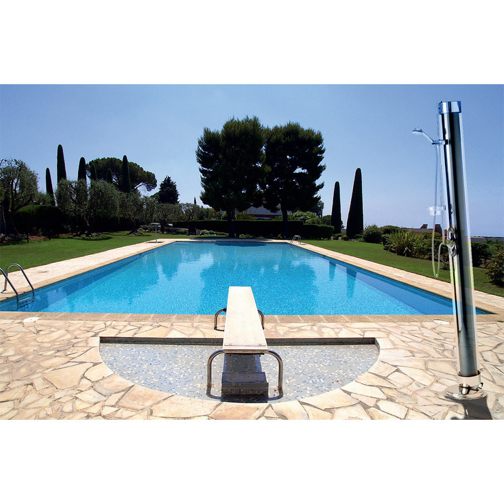 Doccia Solare da Giardino 28L Miscelatore e Braccio Doccia ATI Docce S Grigio Antracite