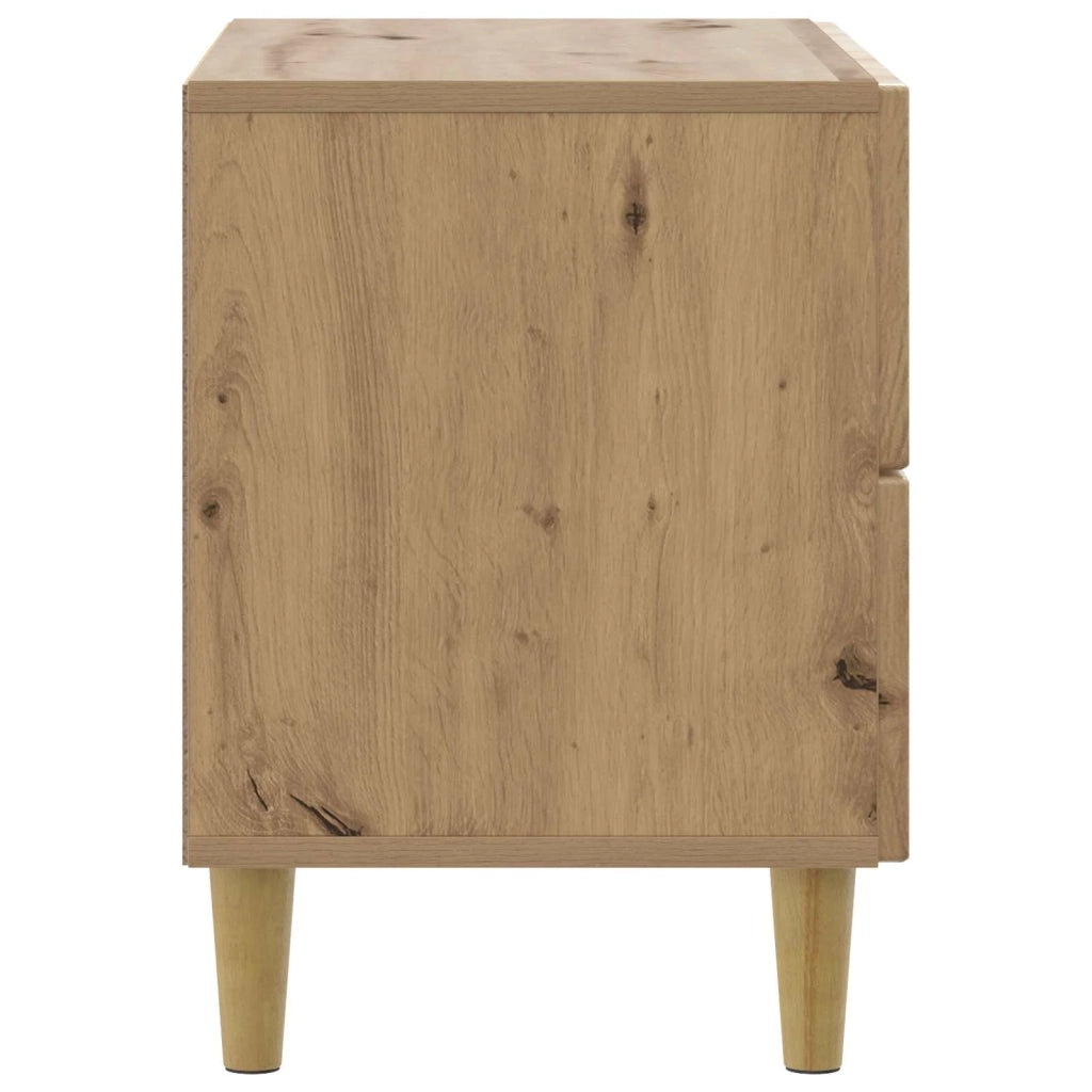 Comodino | Armadio da Notte | Mobiletto da notte Rovere Artigianale 62 x 34,5 x 48 cm