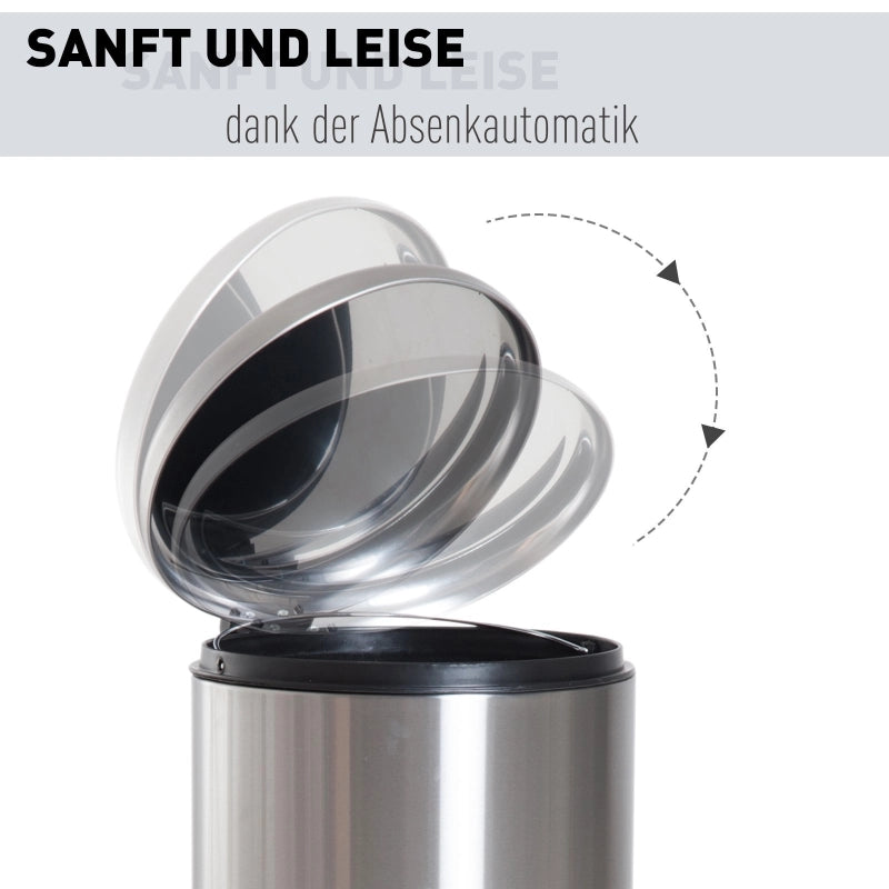 CESTINO PORTARIFIUTI A PEDALE 30 L ACCIAIO INOX ARGENTO