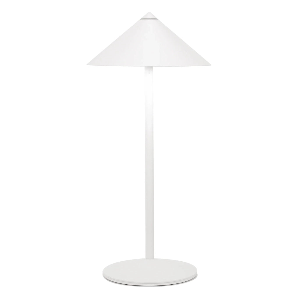 Zafferano Lampada da Tavolo Led Ricaricabile Pina L Desk - 6W, IP65, Dimmer Touch, Testa Magnetica, Design Moderno per Interni ed Esterni - Bianco