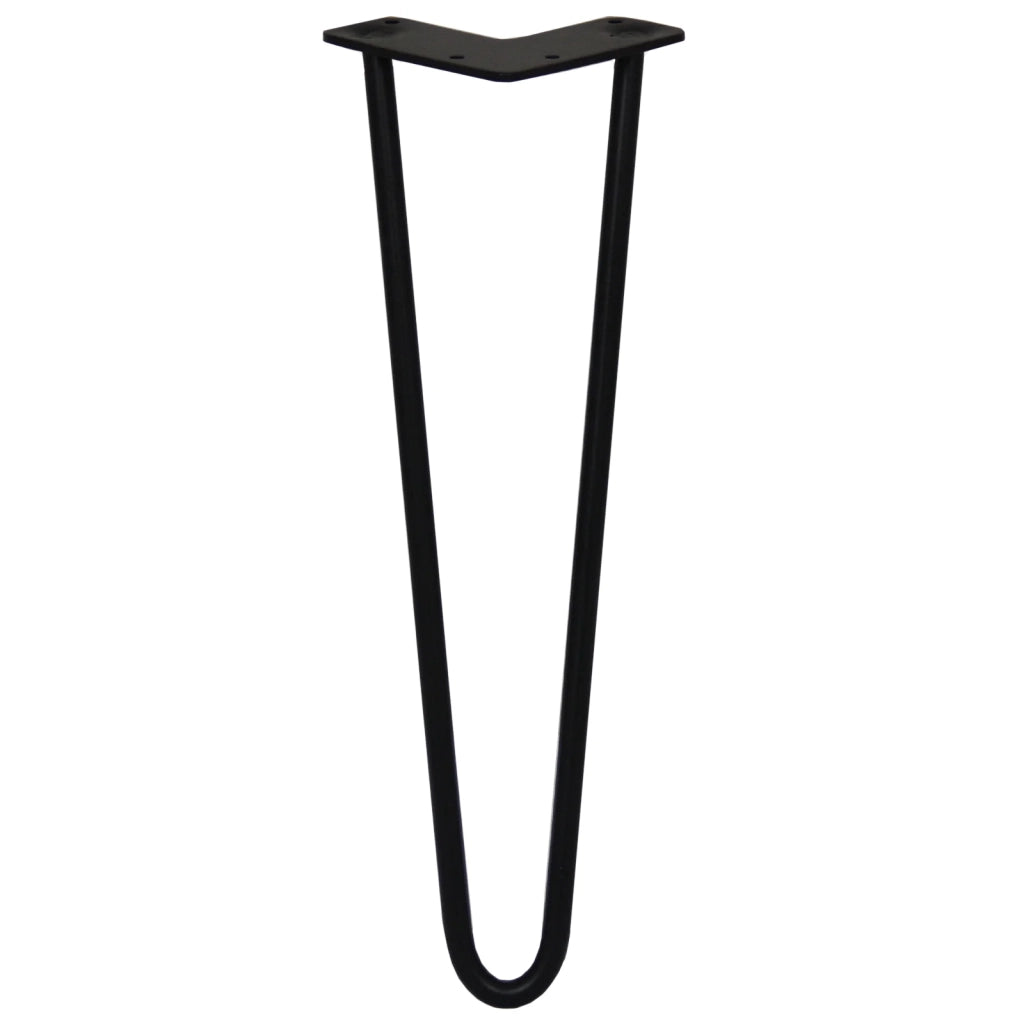 4 Gambe per Tavolo a Forcina SkiSki Legs 40,6cm Acciaio Nero 2 Rebbi 12mm