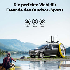 Porta kayak da auto a forma di J 2 pz. Ripiegabili In alluminio Porta canoa/kayak Cinghie incl.