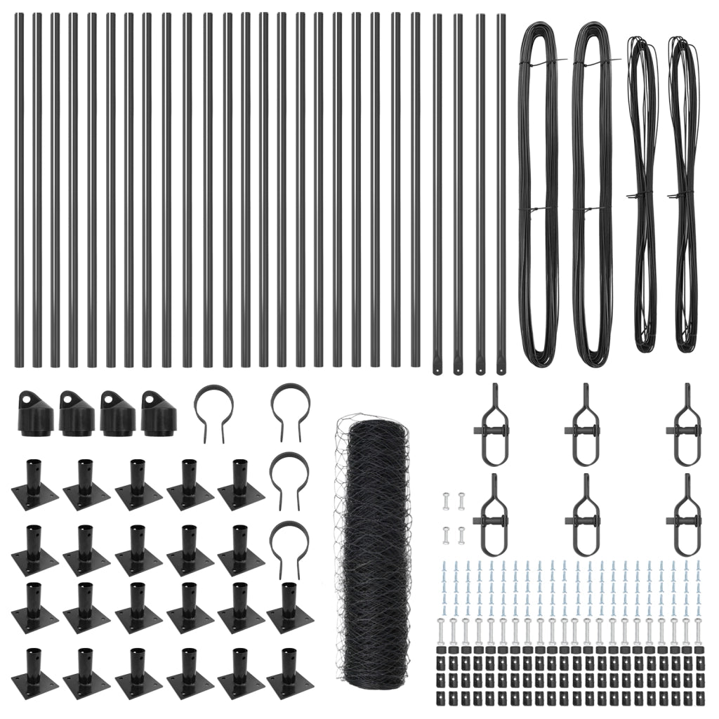 Recinzione Esagonale  Grigia 0,6x50 m Acciaio
